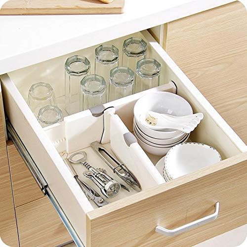 Assacalynn 6-Pack Adjustable Drawer Dividers Organizer Separators - Good Grips Dresser Organizer - for Bedroom, Bathroom, Closet, Baby Drawer, Desk