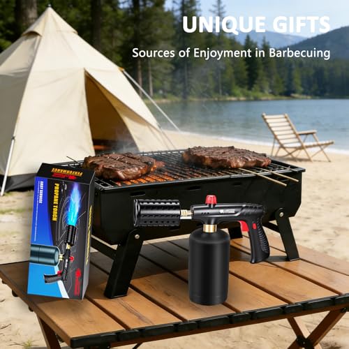 Image of ARTFLAMM Propane Torch with Safety Lock, Powerful Cooking Blow Torch Gun for Grill, BBQ, Sous Vide & Charcoal- Adjustable Flame Cooling Vents Design (Tank Not Included)