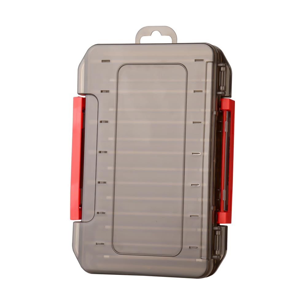 Mioyoow Red Fishing Lure Tackle Box, Double Sided Sea Fishing Bait Storager With 14 Compartments & Hook Buckle For Fish Lover