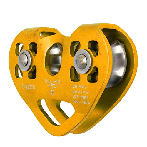 Bloco de Polia Dupla, Polia de Slackline Com Kit de Polia de Cabo de Liga de Alumínio de Alta Resist