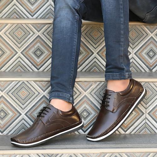 Image of Centrino Men's Casual Shoes |Stylish Lace-Up Design | Soft Cushioned Insole for Comfort | Lightweight & Breathable |Oxfords Walking, Office Comfortable Shoe |Classy Sneakers with Extra Comfort (7631)