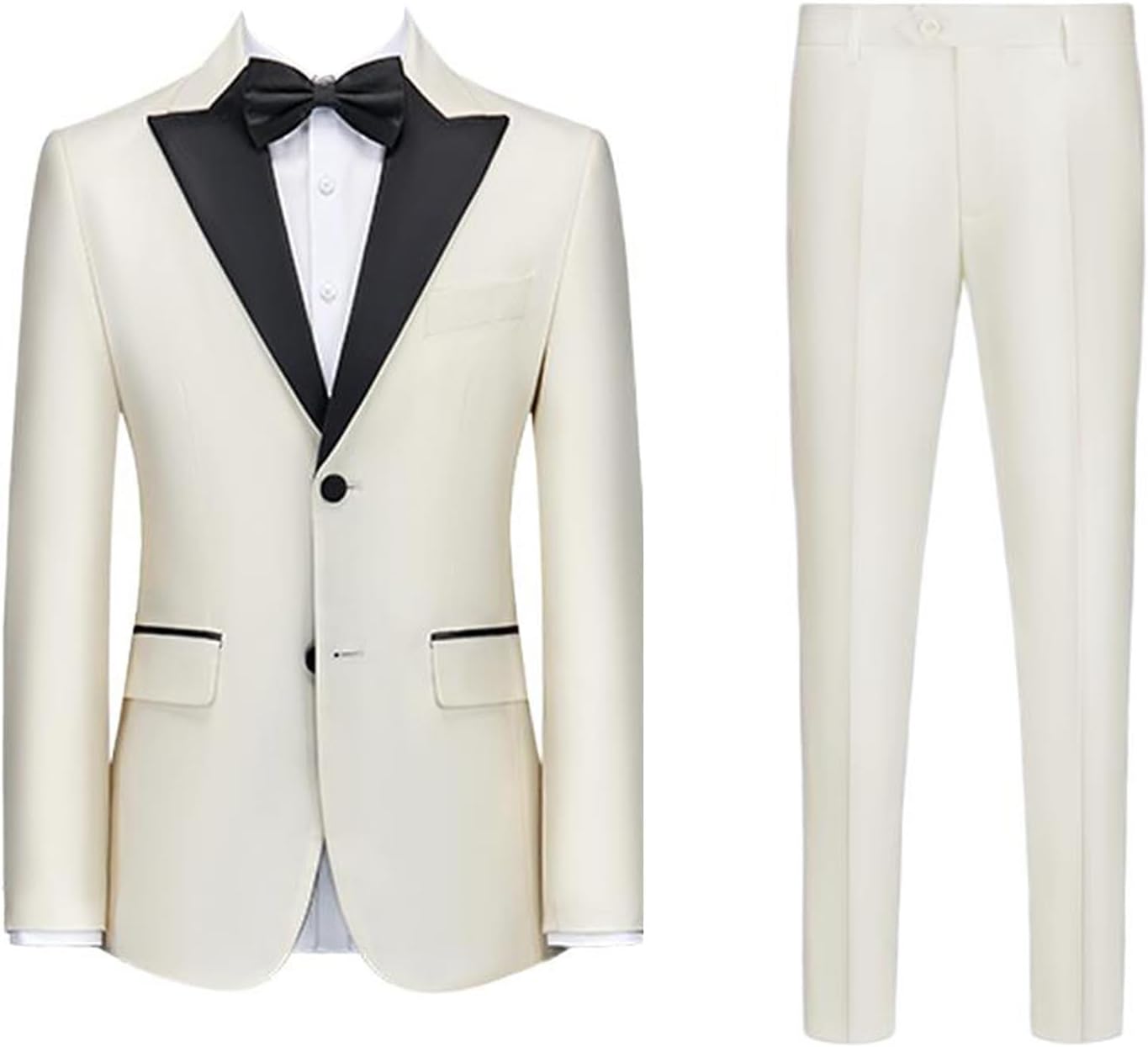 [Kromoc] メンズ2ピース宴会スーツピークラペル二つのボタンジャケットパンツタキシード結婚式の通販