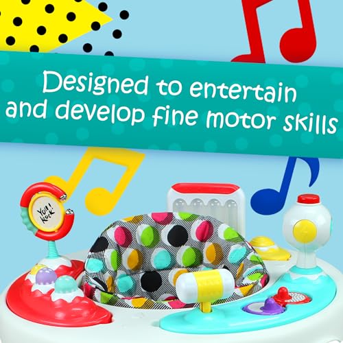 Creative Baby - Confetti 2 in 1 Deluxe Baby Walker Activity Center - Musical Toys and Sensory Toys for Babies - Removeable and Washable Seat Pad - Thumbnail 4