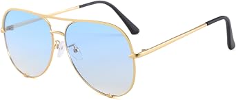 Long Keeper Oversized Pilot Sunglasses for Women Men Classic Metal Aviation Sun Glasses UV Protection Trendy Pilot Shades