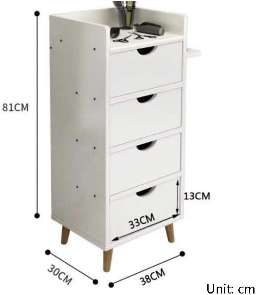 Beauty Salon Trolley Cart - Makeup Storage Shelf With Drawers & 2 Hair Dryer Holders, Mobile Barber Station For Hair Salon & Spa(Grey,38x30x81cm)