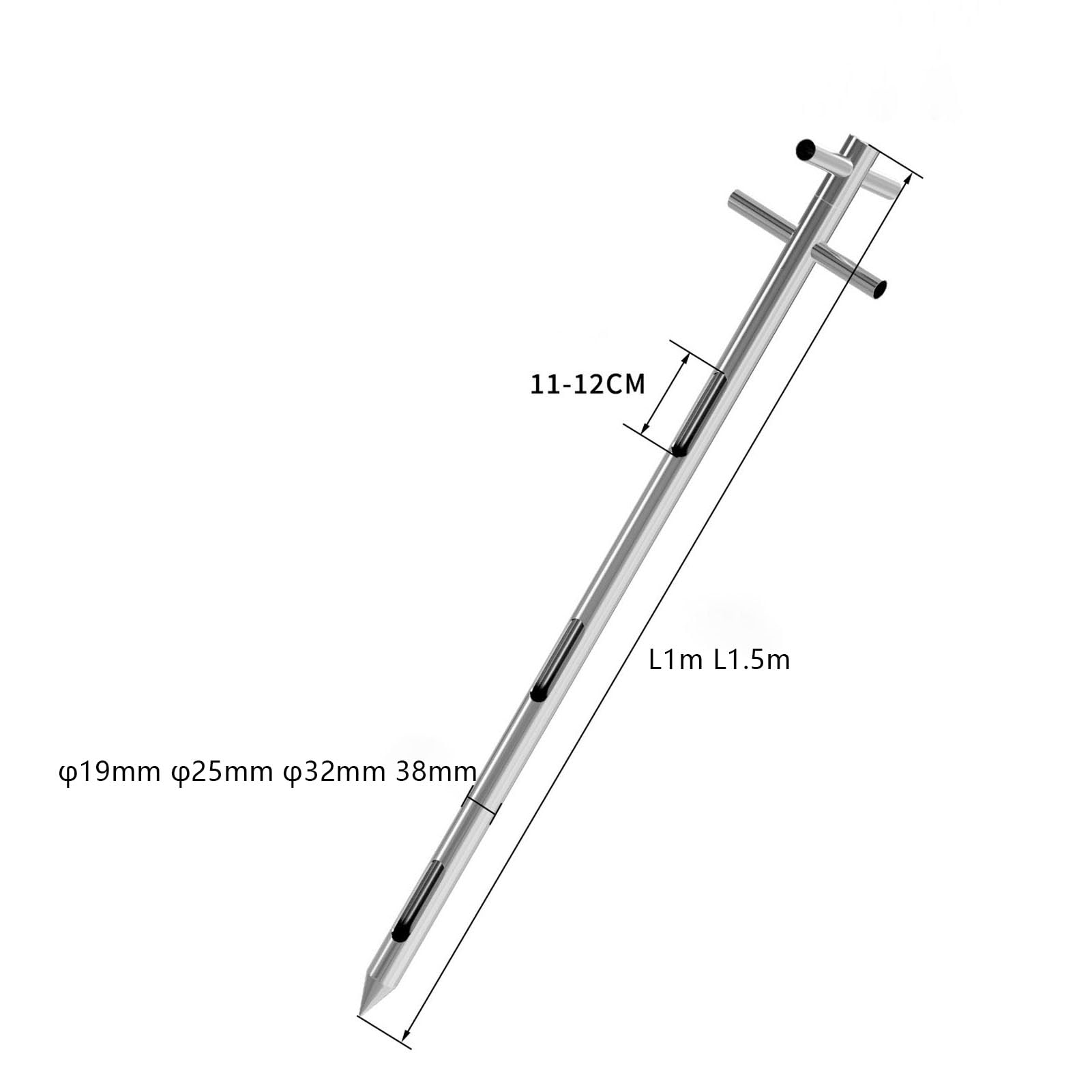 Sonda Muestreadora de Granos de Acero Inoxidable 304 | Herramienta de Muestreo Giratoria de Doble Capa 3 Zonas,Tubo de Muestreo de Polvo y Gránulos para Arroz Maíz Frijoles