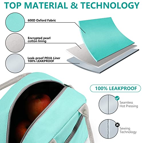 Lunch Bag Women Insulated Lunch Bag For Men Waterproof Lunch Cooler Bag Insulated Lunch Box For Women Portable Reusable Lunch Bag Two-Tone,With Adjustable Straps Can Be Used For Work,Green&Grey #TOP1