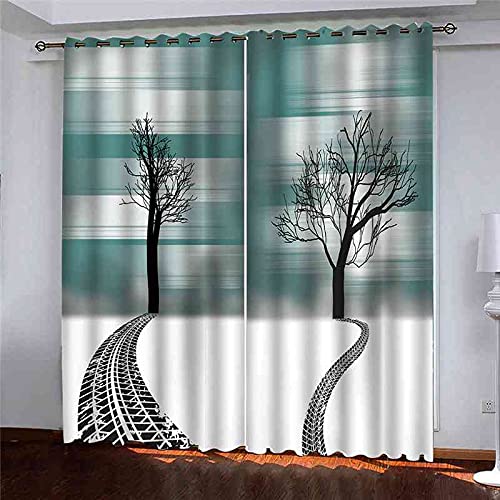 Rideaux occultants 3D arbres de chemin 264x242 cm pour chambre enfant