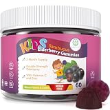 Sugar-Free Kids Elderberry Gummies with Vitamin C & Zinc for Immune Support