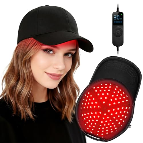 Viconor Laser Hair Growth Cap, Red Light Therapy for Hair Growth for Men and Women, Black Cap
