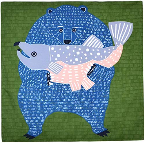 むす美 アクアドロップ 風呂敷 100cm kata kata くまとさけ グリーン 10244-301