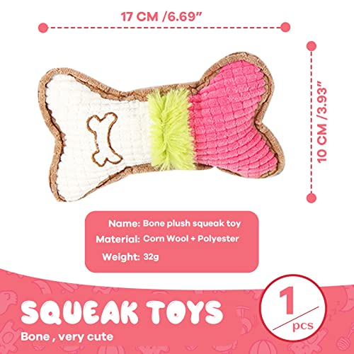 Baejmjk 5 Pack Puppy Teething Toys Cute Pink Dog Chew Toys For Small Dogs Soft Rubber Puppy Toys Set Plush Squeaky Dog Toys For Cleaning Teeth Interactive Pet Doggy Bone Toys #TOP2