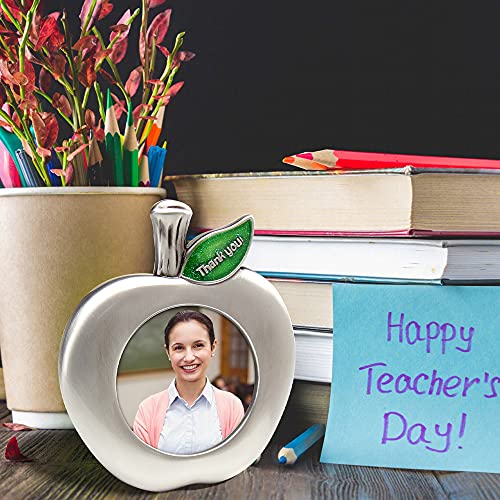 Lasody Apple Shaped Zinc Alloy Picture Frame Thank You Teacher Frame Thanksgiving Gift (3X3, Apple) #TOP5