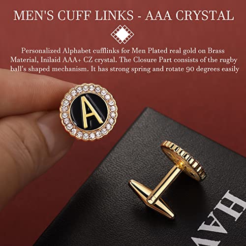 HAWSON Tie Clips, Cufflinks, Tie Tack & Lapel Pins for Men - Suitable for Neckties and French Cuff or Dress Shirt Suits - Jewelry Box Packed, Initials Designed3