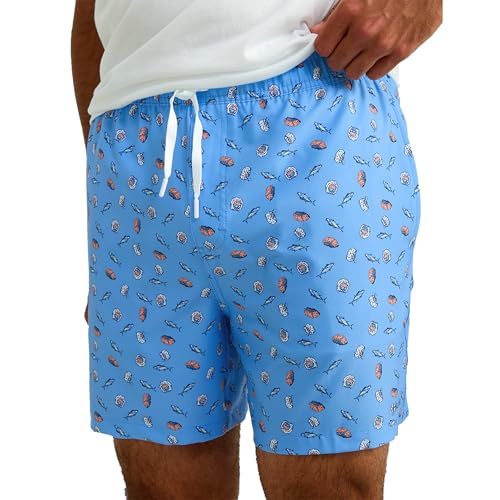 HUK Bermuda masculina padrão Pursuit Volley, secagem rápida, azul marolina 2.0