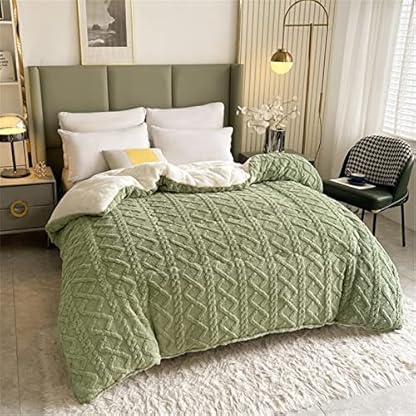 FFFF & OLFEH Bettdecke, Dicker Lamm-Kaschmir, Flauschige Kaschmir-Warm Sherpa Sofaüberwurf Winter Decke, Dicke Sofadecke Couchdecke, Flauschige Wohndecke für Couch (Blau,200×230CM-5kg) – Bild 6