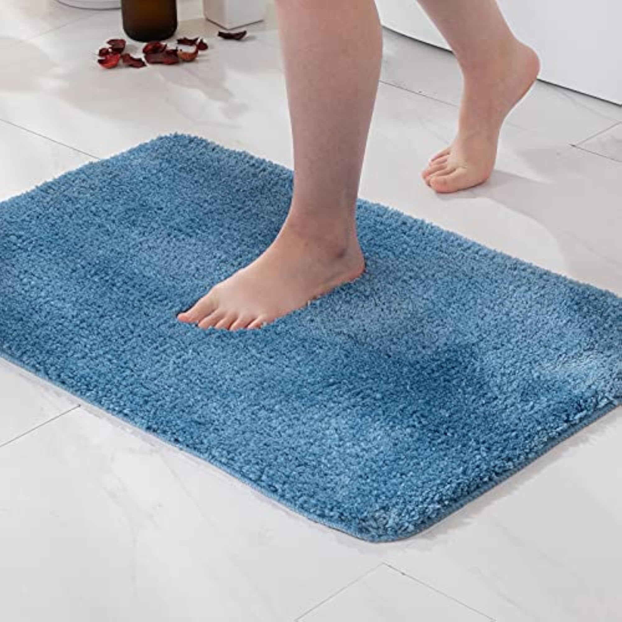 Non-Slip Washable Bathroom Rug, 50x80cm, Blue