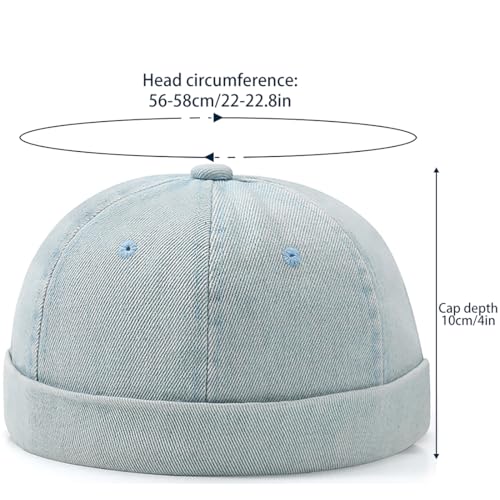 Image of Glamorstar Brimless Dome Hats for Women Men Sailor Beanie Cap Vintage Docker Hat