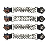 Vest Extender for Motorcycle Jacket，‘Don't Tread On Me’(Genuine Leather Snaps,4”)