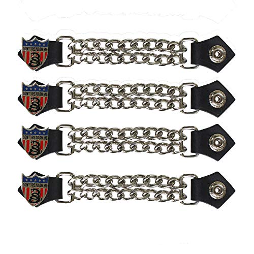 Vest Extender for Motorcycle Jacket?‘Don't Tread On Me’(Genuine Leather Snaps,4”)