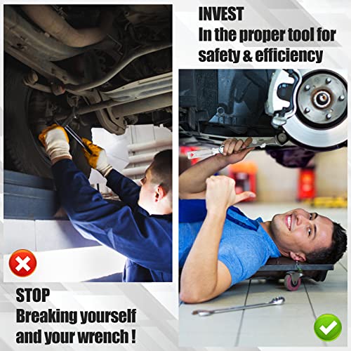 Janoiuc Wrench Extender Tool Bar, Universal Spanner Extender 13.4 Inch With 1/2 Inch Square Hole, Heavy Duty Extra Long Portable Torque Amplifier Tool For Garage Mechanics Handyman #TOP2