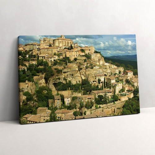 Tableau Château de Provence 60x40cm - Peinture sur Toile pour Déco Murale Salon