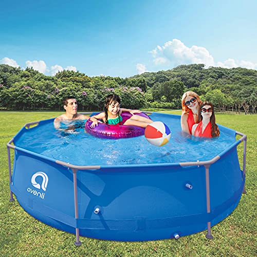 Avenli 98249 Piscina Familiar de Acero Redondo Super Acero/Material Resistente/Fácil de Instalar/Tecnología anticorrosión/Ideal para Fiestas de Verano y barbacoas, 4383 litros Cover