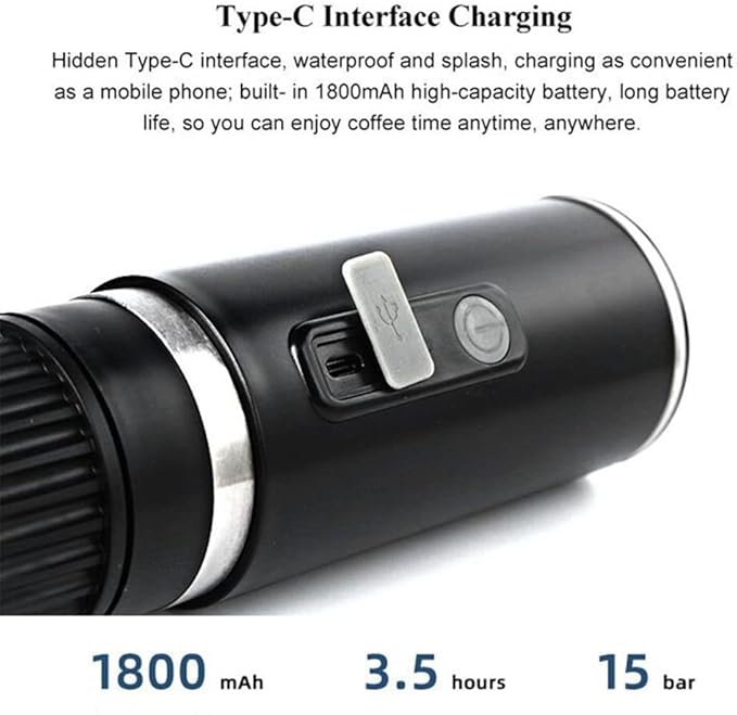 Cafetera Portátil para Espresso y Café Americano con Batería Recargable miniatura 5