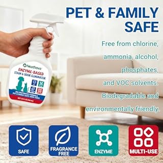Neathova Stain & Strong Odor Eliminator, Enzyme Cleaner, Pet Odor Eliminator for Home - Carpet Stain Remover for Cats & Dog Pee - Urine Destroyer - Carpet Cleaner Spray Clear (Unscented)