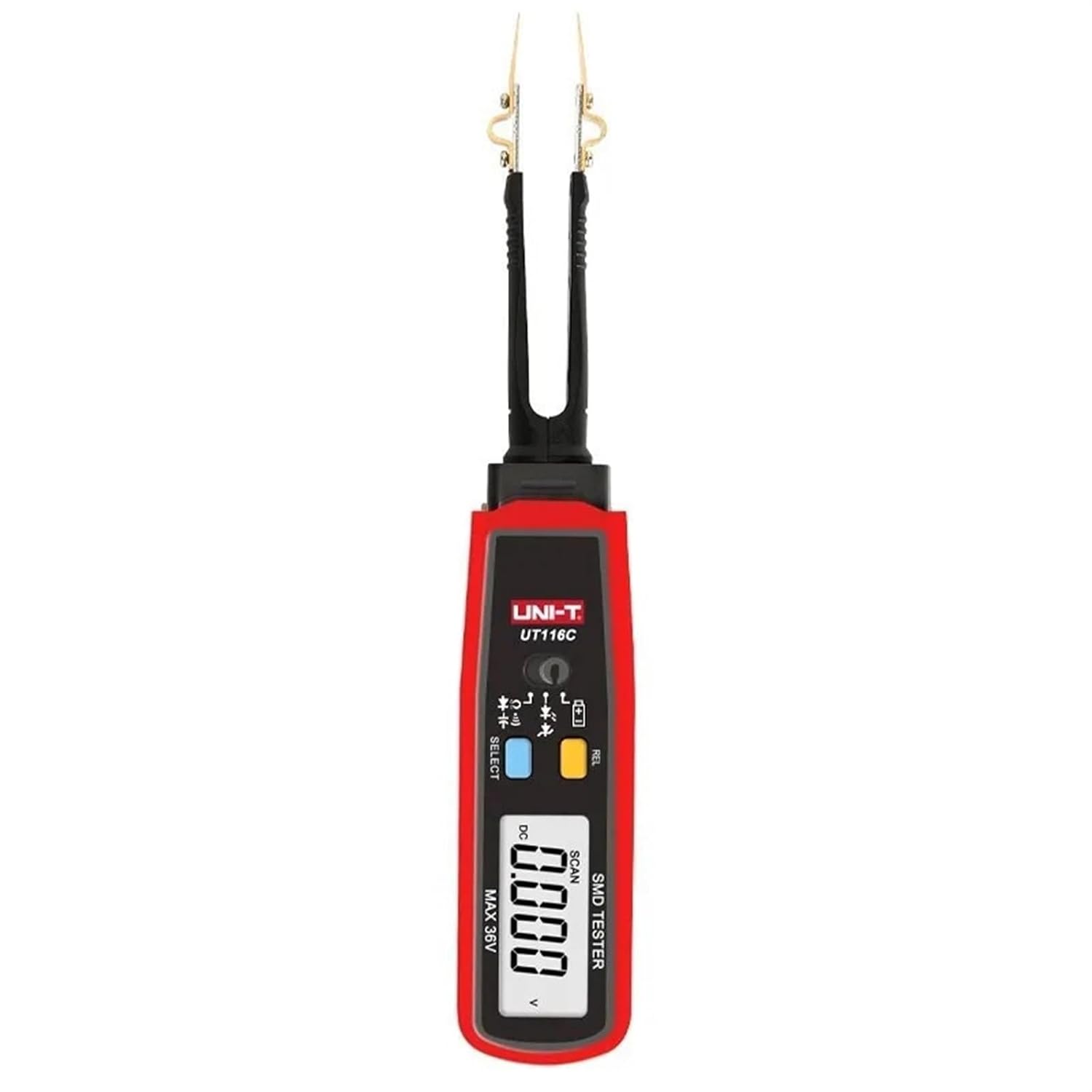 UT116C UT116A SMD Tester 36V Voltage Battery Measurement Rotable Tweezer LED Diode Multimeter Resistor Capacitor Tester(UT116C)
