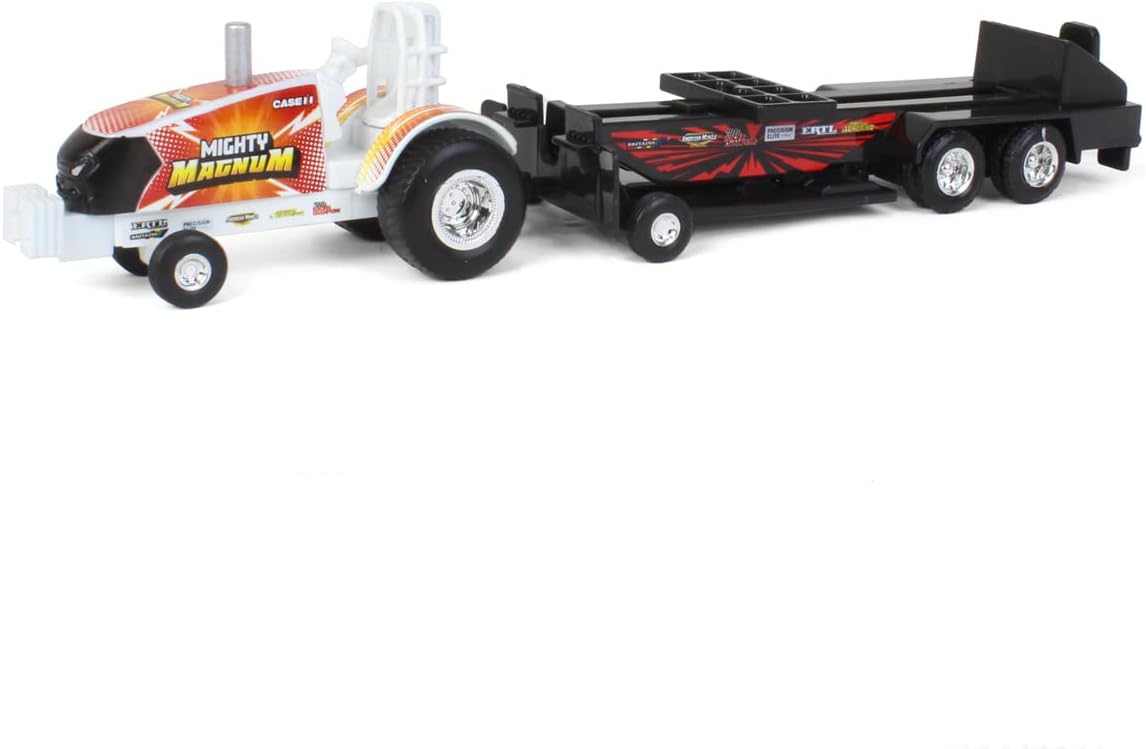 Set of 4 1/64 Case IH & New Holland Pulling Tractors with Pulling Sleds 37900-SET