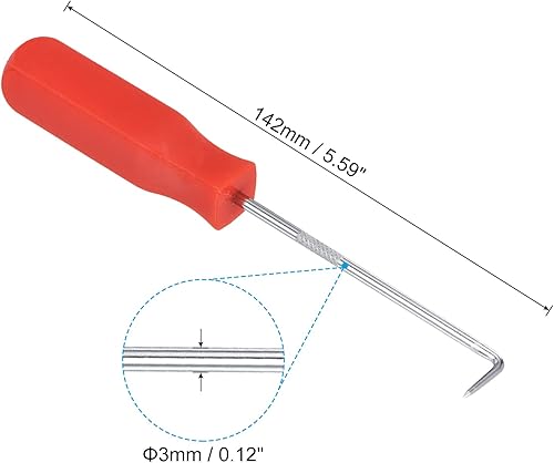 Miniatura 8 de PATIKIL Junta tórica de 90 grados 5.591 in, 2 juntas de sello de aceite, herramienta de extracción de destornilladores de precisión, color amarillo