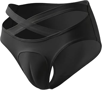 Gaff Panties For Men, Criss-Cross Waistband & Cut-Out Design, Milk Silk Tucking Underwear Shaping For Femboy