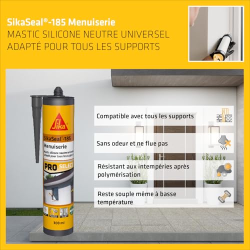 SIKA - Mastic silicone universel - SikaSeal-185 - Anthracite - 300ml – vue 4