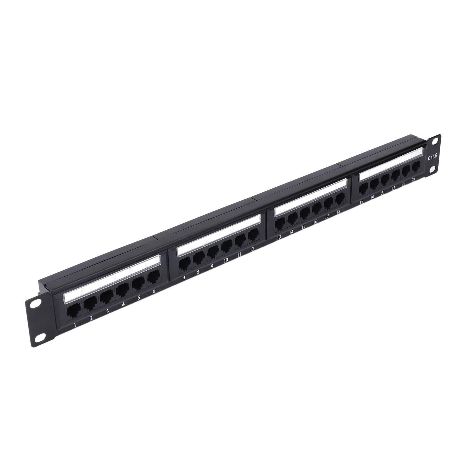 Panneau de Brassage Cat6 24 Ports, Panneau de Brassage Réseau RJ45 Robuste avec Contacts Plaqués Or, pour Commutateur Ethernet Gigabit et Réseau 10 Gigabit