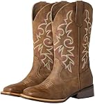 SheSole Bottes de cow-boy extra large pour femmes de 15"-18" – Bottes de l'Ouest avec confort stretch, orteil carré & Semelle intérieure amovible, Design Bold classique