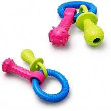 Dog Pacifier Chew Toy Pet Toys Puppy Teething Rubber Assorted Color 1pc