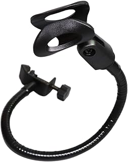 Microphone Stand Flexible Gooseneck Desktop Mic Stands Holder with Heavy Duty Desk Clamp 3/8'' to 5/8'' Screw Adapter 360 Adjustable Compact for Mics