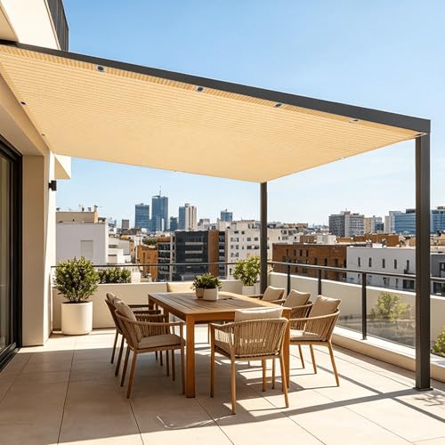 Malla de sombreo transpirable y reutilizable con ojales para patio exterior 2