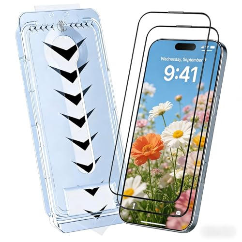 OneFish Screen Protector Tempered Glass Film 9H Hardness HD Clear Anti-Scratch Anti-Fingerprint Bubble Free Easy Installation Case Friendly Compatible with iPhone 13