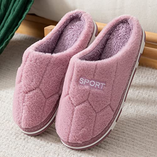 Chaussons de Maison Unisexes en Confortable Slip-on Anti-dérapant légers Curseurs en Coton Fuzzy Fluffy Garde au Chaud Pantoufles Plates pour Chambre à Coucher Intérieur(Size:40 EU-41 EU,Color:Violet) Cover