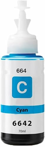 T6642-664 Cyan ink bottle for Epson L655, L486, L3070, L3050 series Printers - Compatible