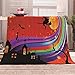 HAHAHAG Coperta in Microfibra di Flanella Castello di Halloween 100X130CM Coperta in Flanella Stampata 3D Peluche Calda Adatta alla Flanella da Viaggio per Divano Letto
