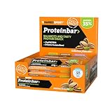 NAMEDSPORT Proteinbar Barretta Energetica con 35% di Proteine | Ideale come Spuntino o Post Workout | Senza Glutine e Olio di Palma | Brand of Italy | Box da 12x50 g Gusto Delicious Pistachio