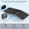 Ergonomic Wireless Keyboard Mouse Combo, Bluetooth/2.4G Split Design Keyboard with Palm Rest and 3 Levels DPI Adjustable Wireless Vertical Mouse, Multi-Device, Rechargeable, for Windows/Mac(Black) #2
