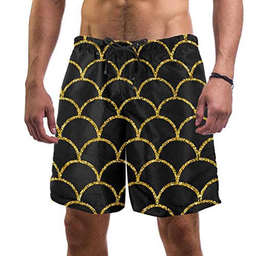 Maillots de bain pour hommes imprimé écailles short de plage bleu
