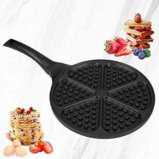 Waffle Pan，Ejoyway 10.4’’ Nonstick Waffle Maker Stovetop Waffle Iron Cast Aluminum Waffle Baking