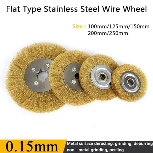 Professionelle weiche flache Messing-Kupferdrahtbürste, Polierscheibe, hohe Oberfläche und effiziente Leistung (100 mm x 16 mm)