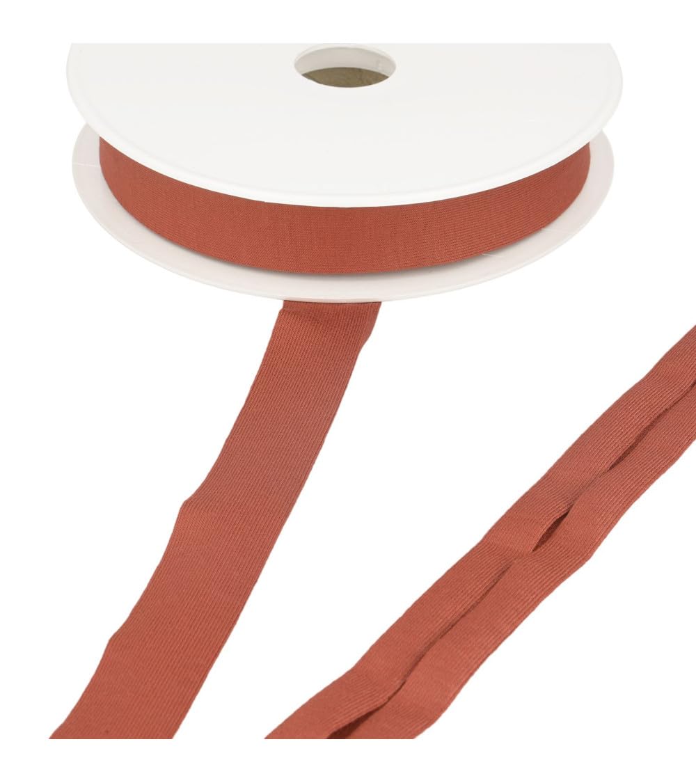 MYMERCERIE Stretch Jersey Bias Binding 20 mm Rust Sold by the Metre