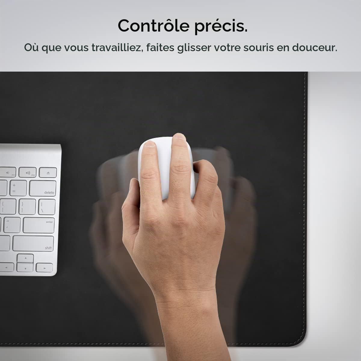 Spigen Tapis de Bureau Aimant Intégré Organisateur Câbles Sous-main Cuir PU Végan Tapis Souris XXL Imperméable Base Gomme Antidérapante Noir